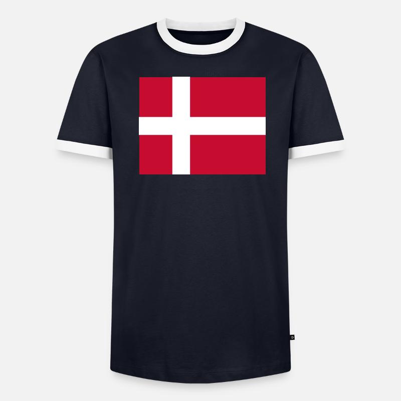 Drapeau du Danemark T-shirt contrasté Homme