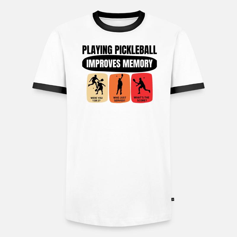 Playing Pickleball Improves Memory Funny Men's Ringer Shirt