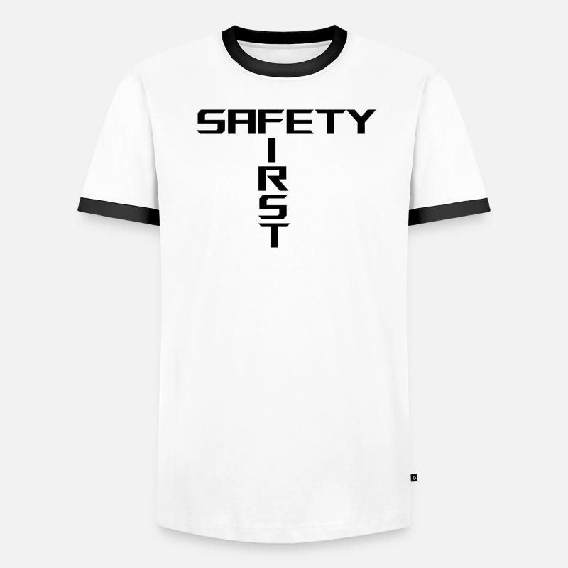 Sécurité first | Black T-shirt contrasté Homme