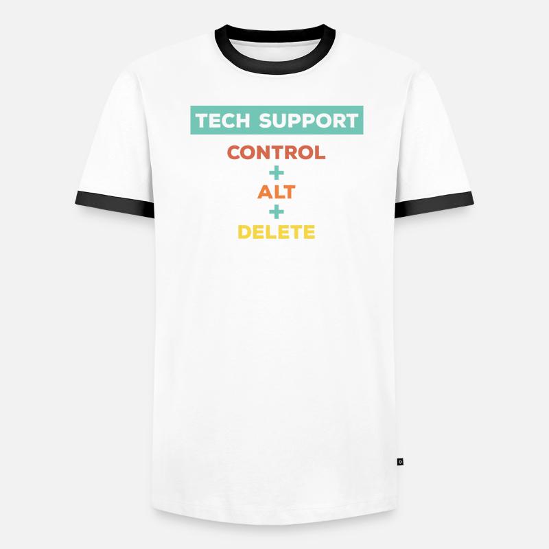 Ctrl Alt Delete Tech Support Men's Ringer Shirt