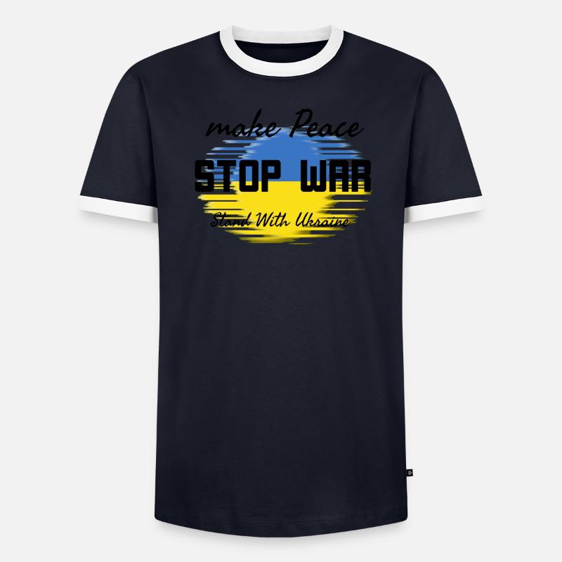 Make peace Stop War T-shirt contrasté Homme