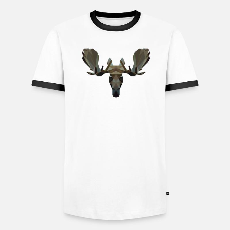 Low Poly Moosehead Men's Ringer Shirt
