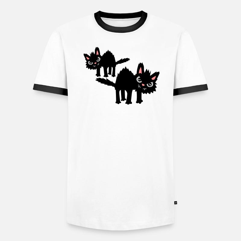 Équipe drôle de chats T-shirt contrasté Homme