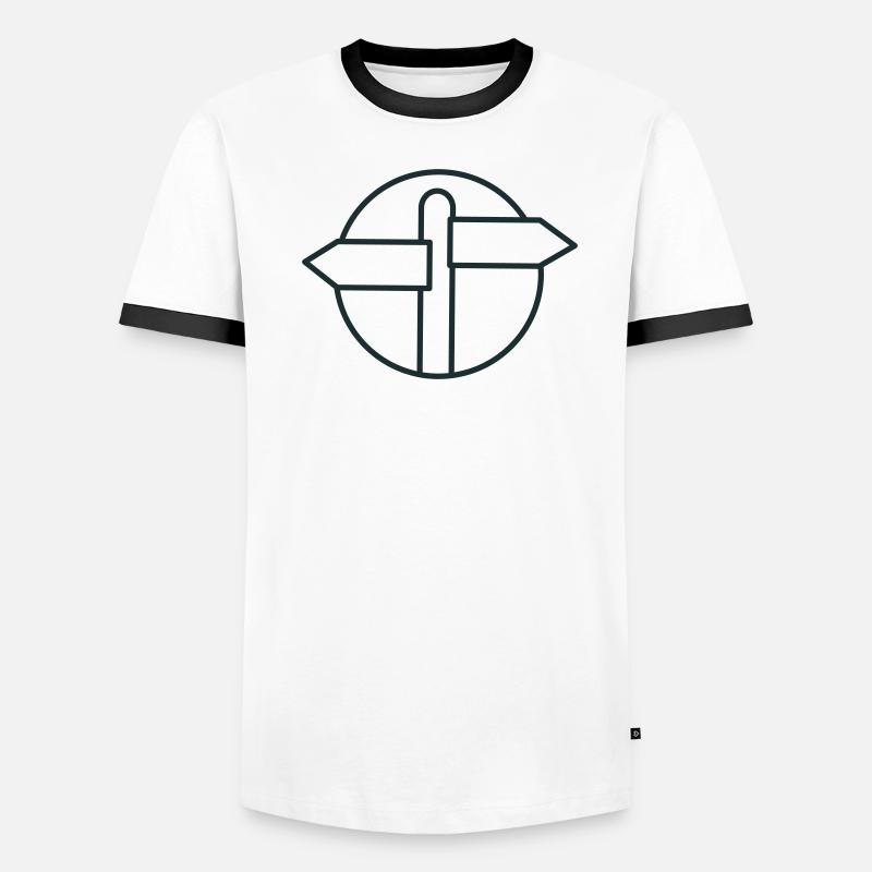 Panneau de direction vide dans un cercle T-shirt contrasté Homme