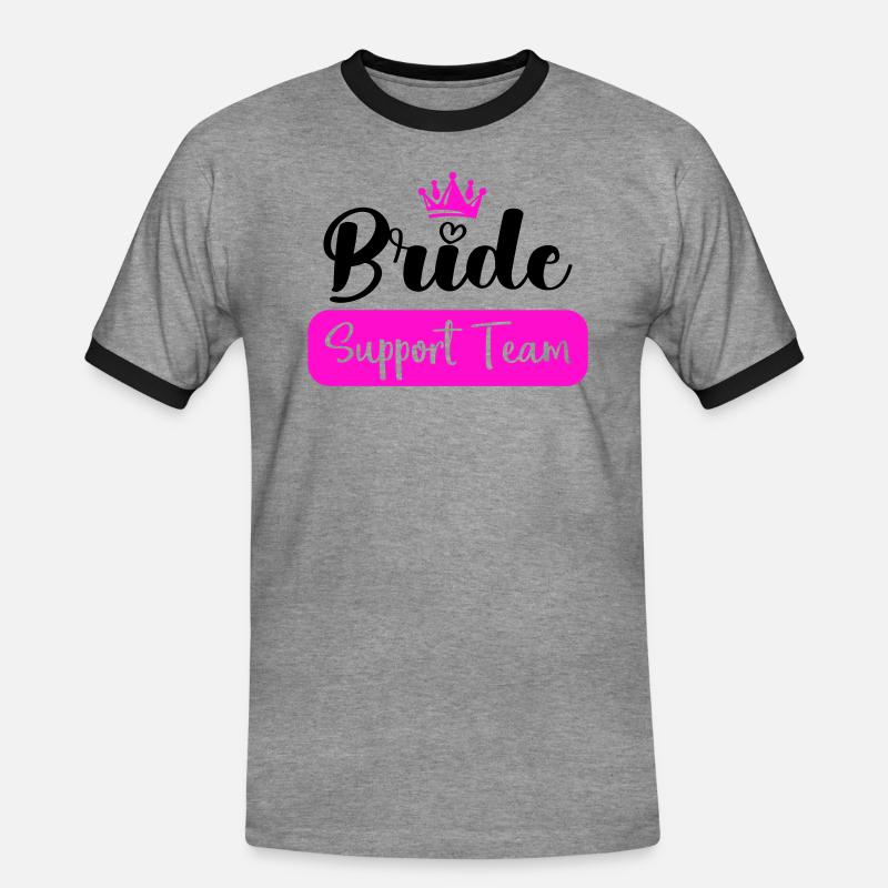 bride support team - Männer Kontrast-T-Shirt - Grau meliert/Schwarz