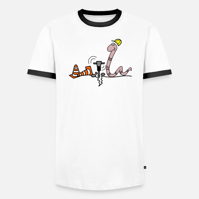 Worm construction worker Men's Ringer Shirt