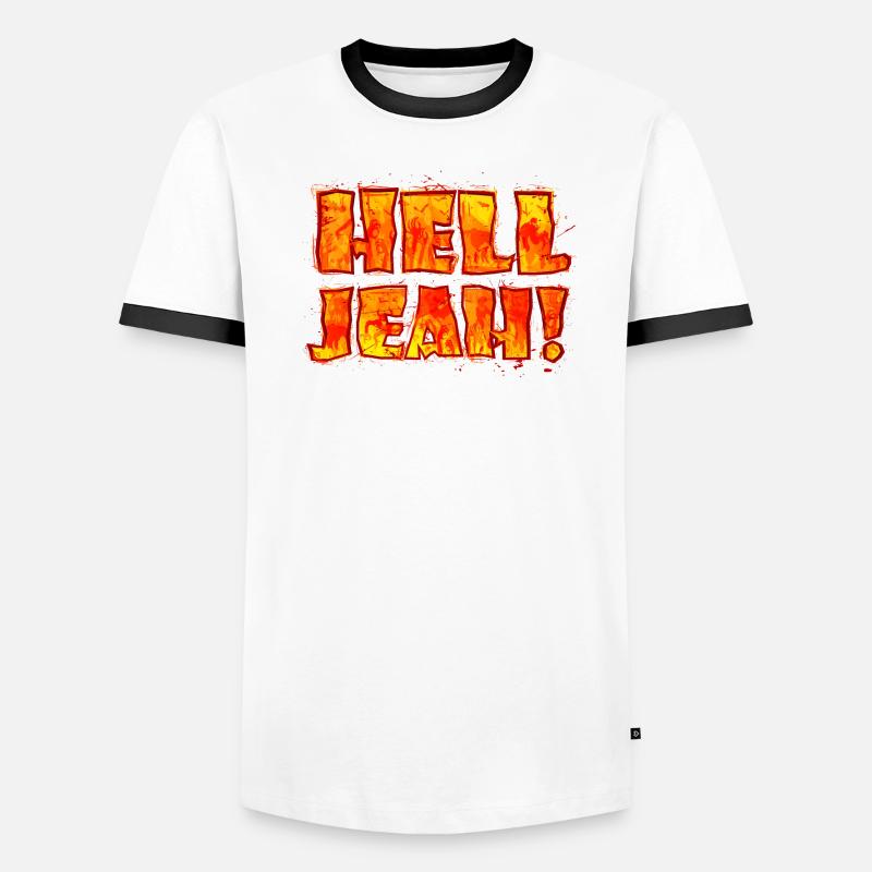 Hell Jeah! (lettering) Men's Ringer Shirt