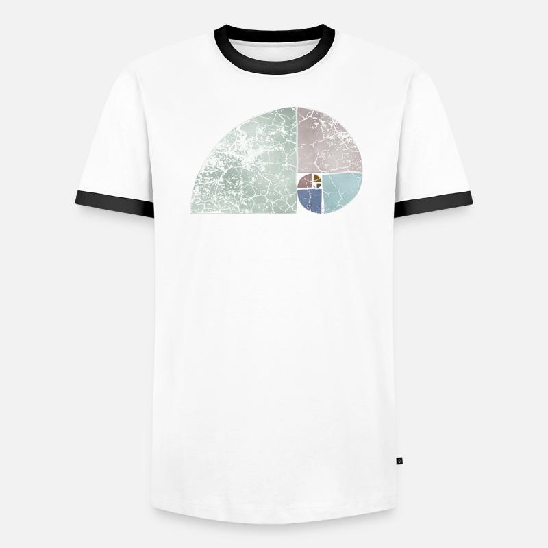Fibonacci Spiral Sequence - Light Colored 1 T-shirt contrasté Homme