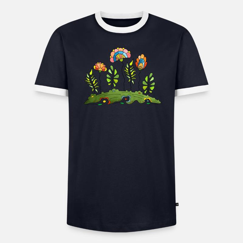 Fleur T-shirt contrasté Homme