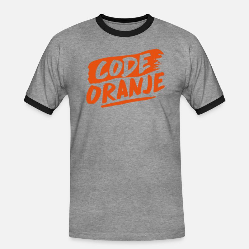 Code orange - Men's Ringer Shirt - heather grey/black