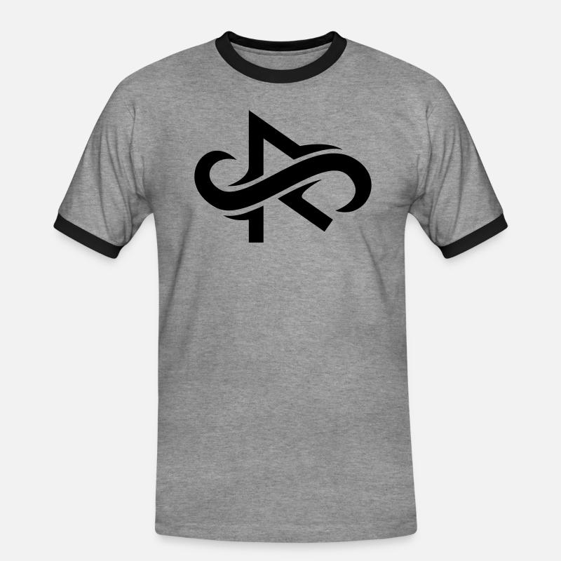 RAIDHO Rune - GreschnerVisual - Men's Ringer Shirt - heather grey/black