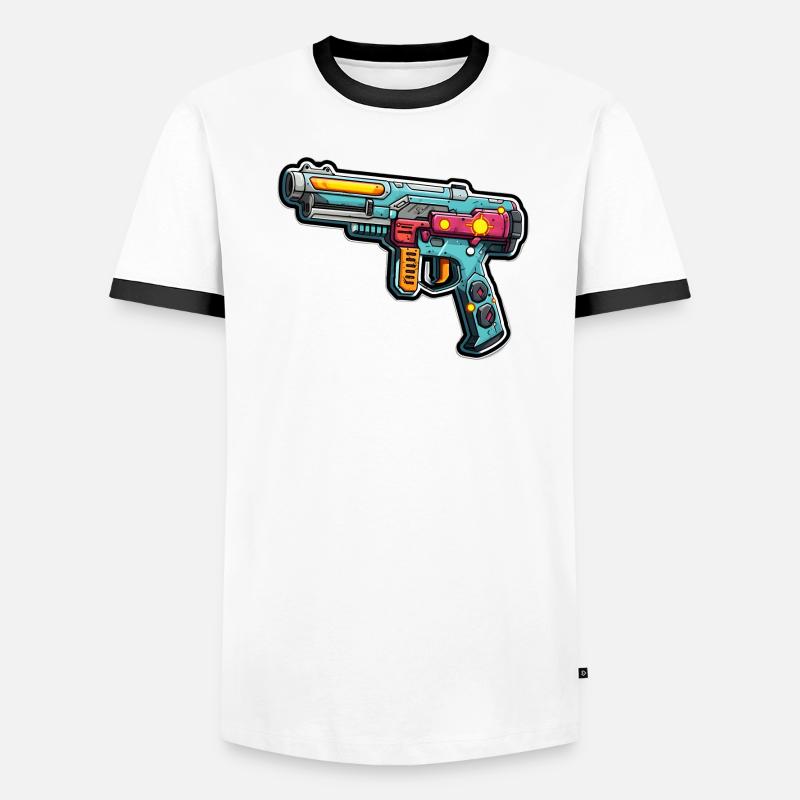 Armes spatiales dans le style graffiti T-shirt contrasté Homme