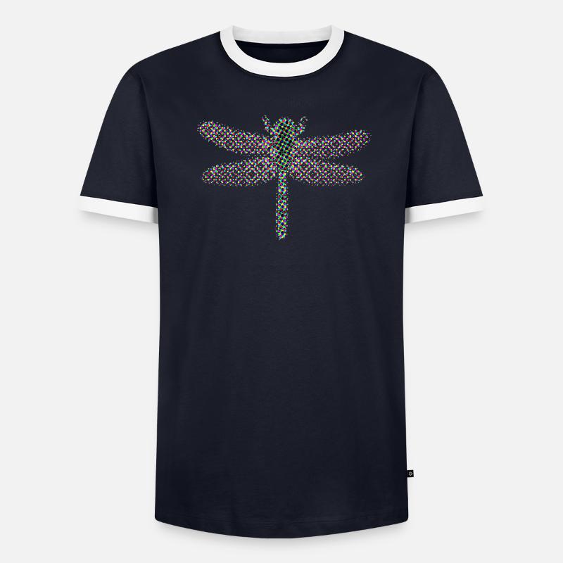 Libelle CMYK Männer Kontrast-T-Shirt