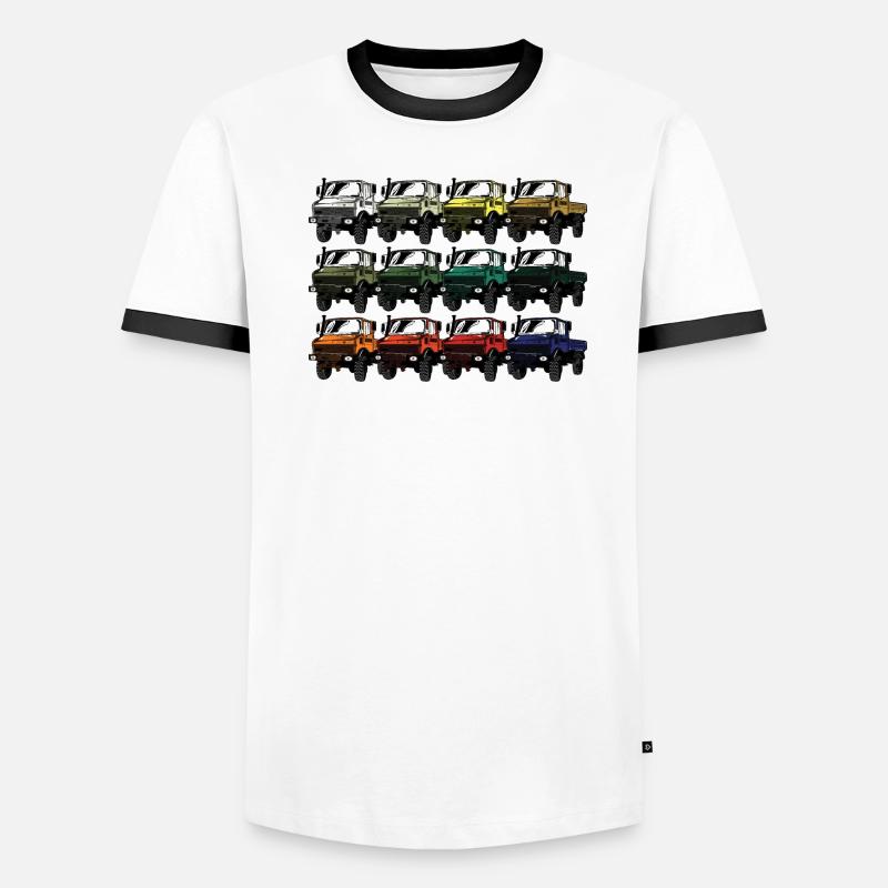 Farbpalette Unimog - Oldtimer - Regenbogen anders Männer Kontrast-T-Shirt