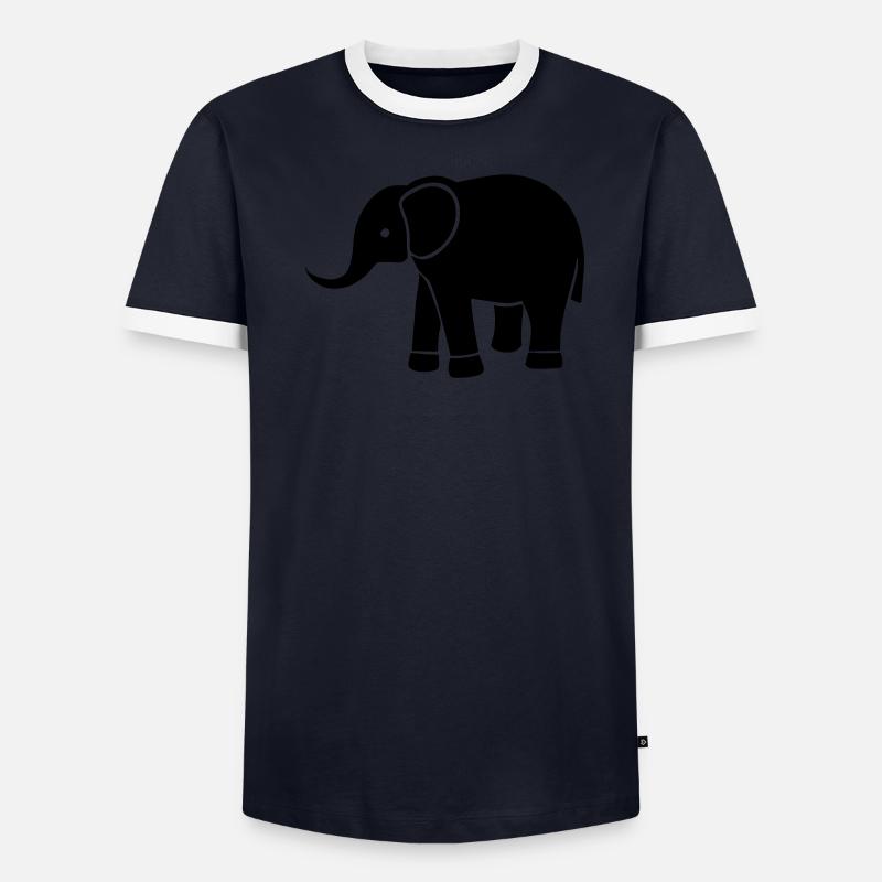Elefant Männer Kontrast-T-Shirt