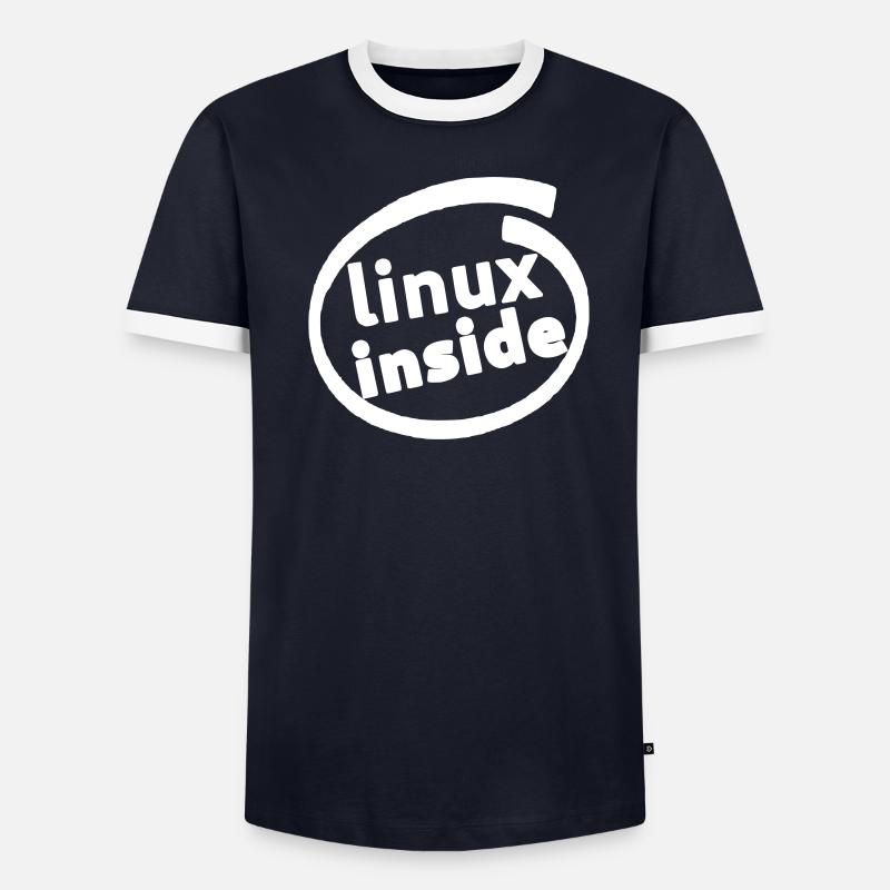 LINUX INSIDE TUX PROGRAMMER LOGO NERD GIFT - T-shirt contrasté Homme - 