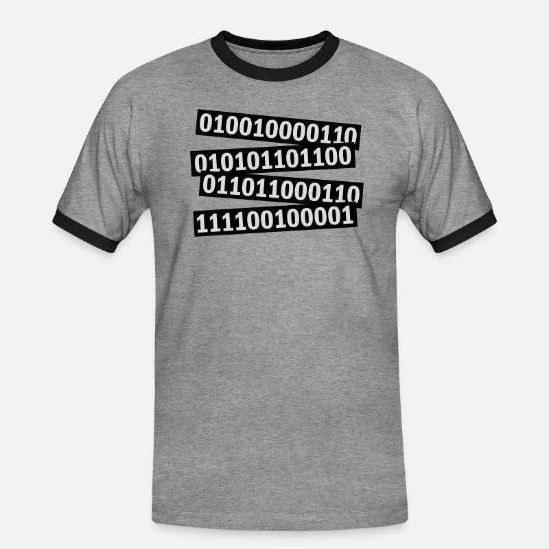 Binary Code Program Language - Men's Ringer Shirt - heather grey/black