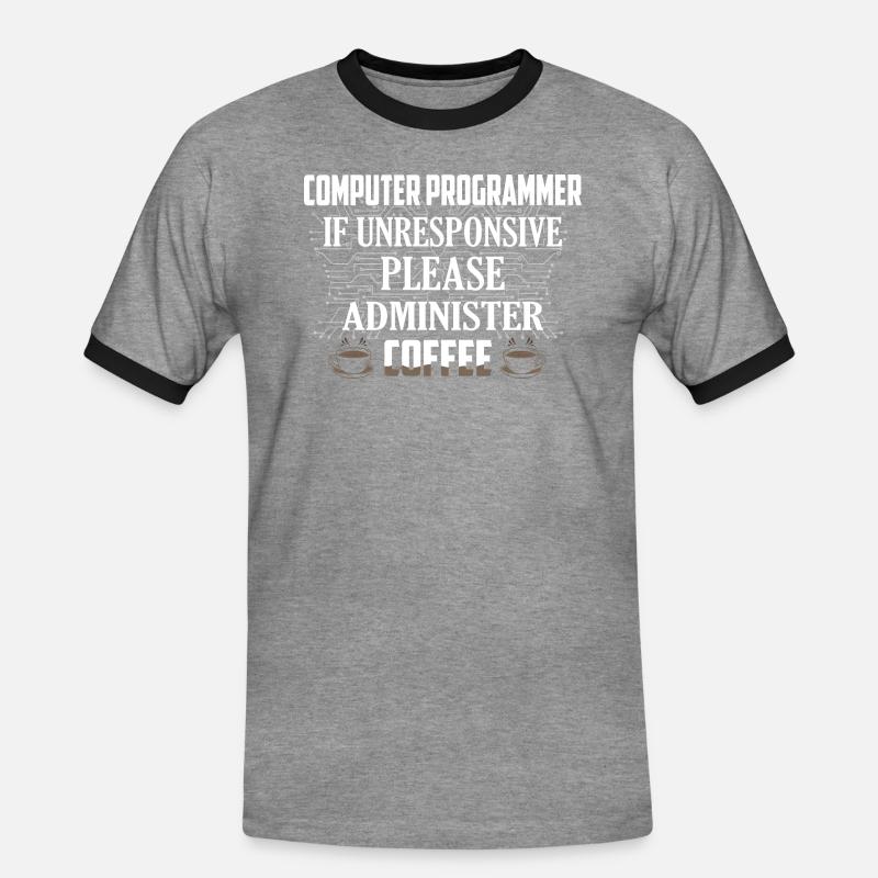 Computer Programmer Coding Software - Männer Kontrast-T-Shirt - Grau meliert/Schwarz
