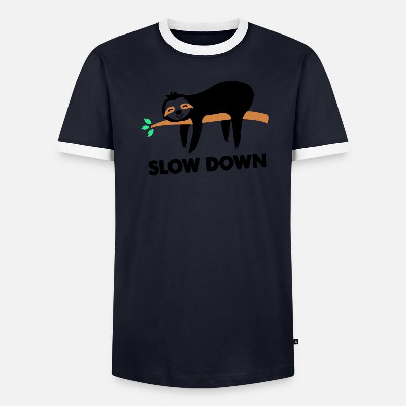 Sloth slow down Men's Ringer Shirt