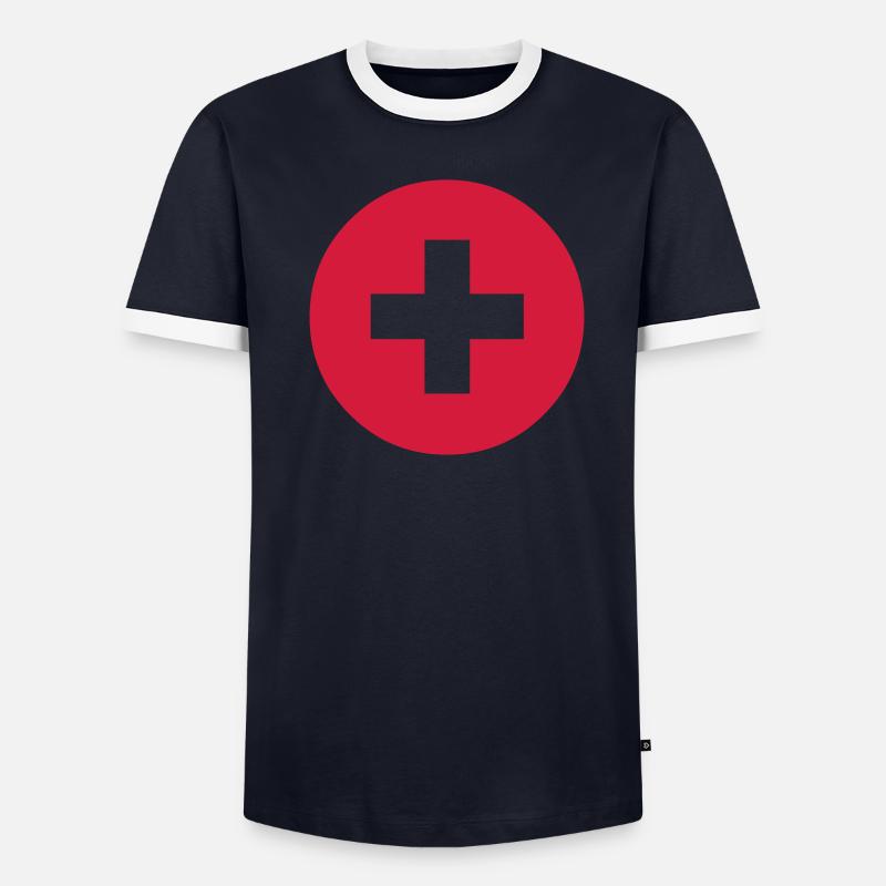 Notleuchte Männer Kontrast-T-Shirt