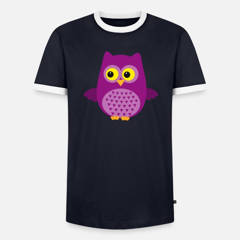 Eule Männer Kontrast-T-Shirt