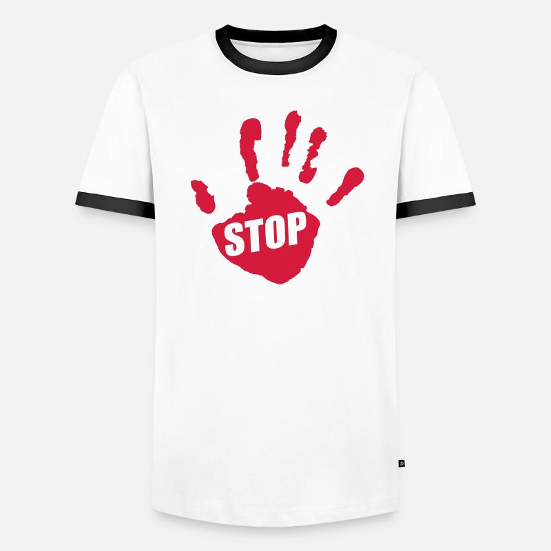 stop hand Men's Ringer Shirt