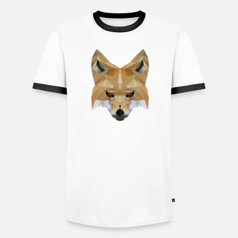 Low Poly Art Fox - Geschenkidee Männer Kontrast-T-Shirt