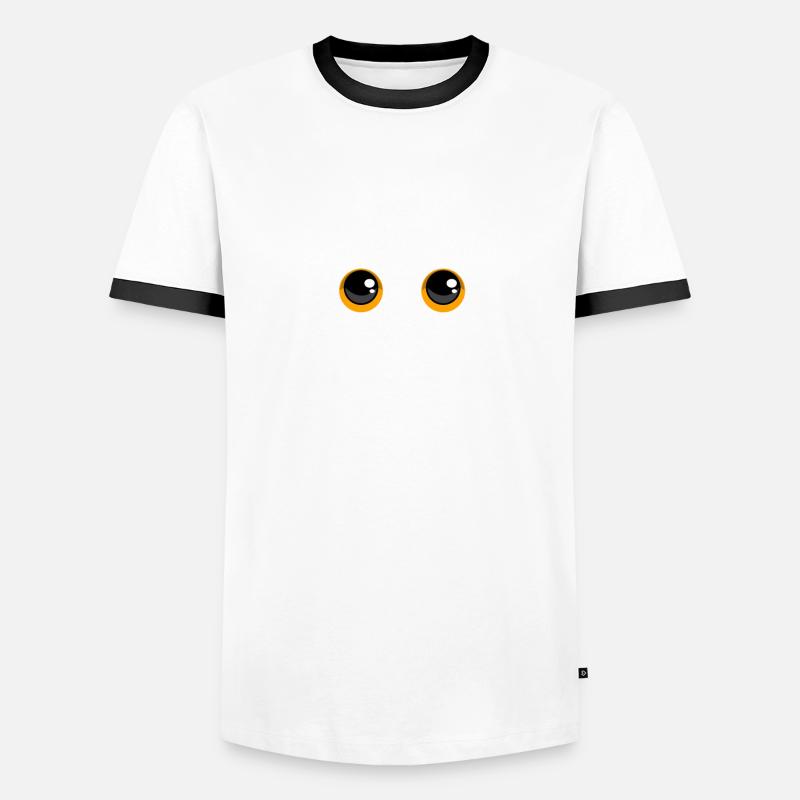 Doux visage de chat noir - Idée de cadeau T-shirt contrasté Homme