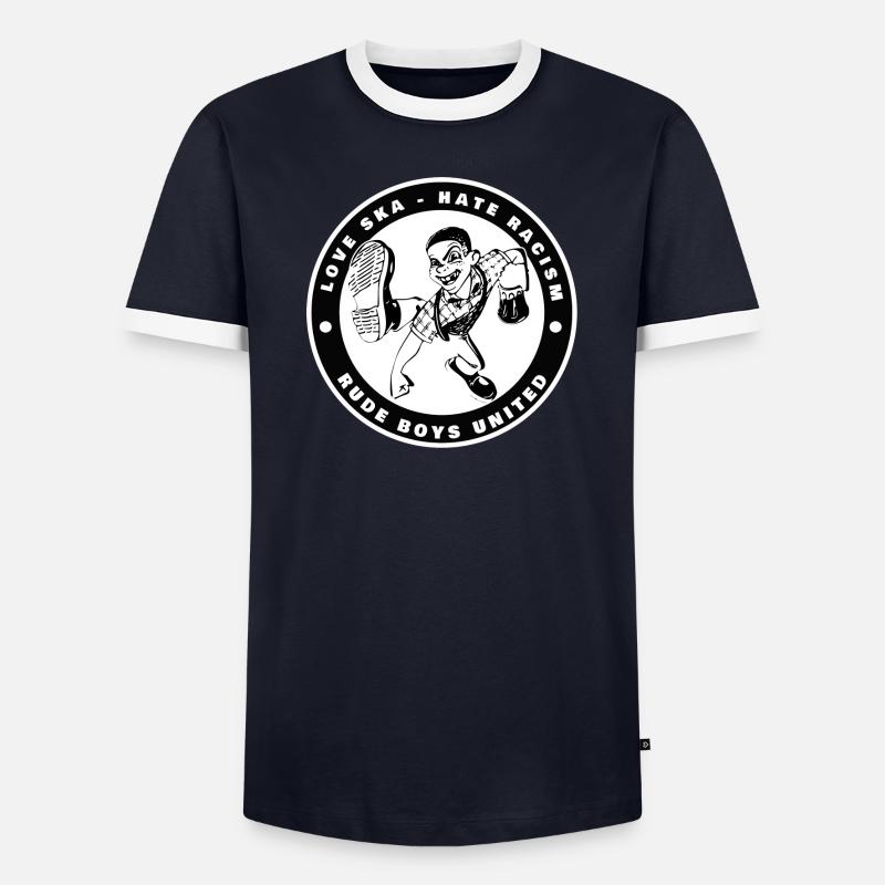 Love Ska Hate racisms dancing Bier gegen Rassismus Männer Kontrast-T-Shirt
