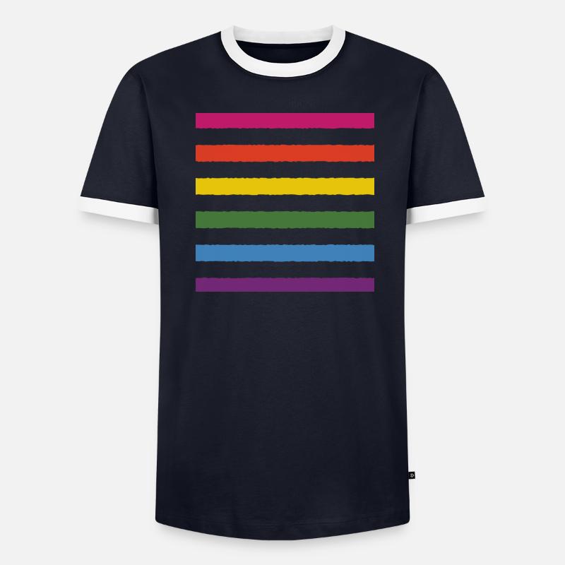 drapeau arc-en-ciel T-shirt contrasté Homme