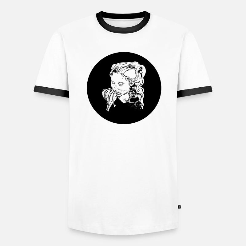 Mädchen in der Mitte Männer Kontrast-T-Shirt