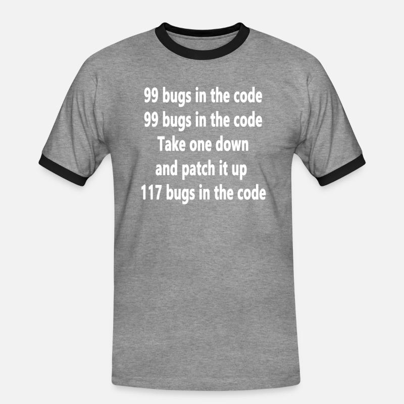 99 bugs in the Code - Männer Kontrast-T-Shirt - Grau meliert/Schwarz