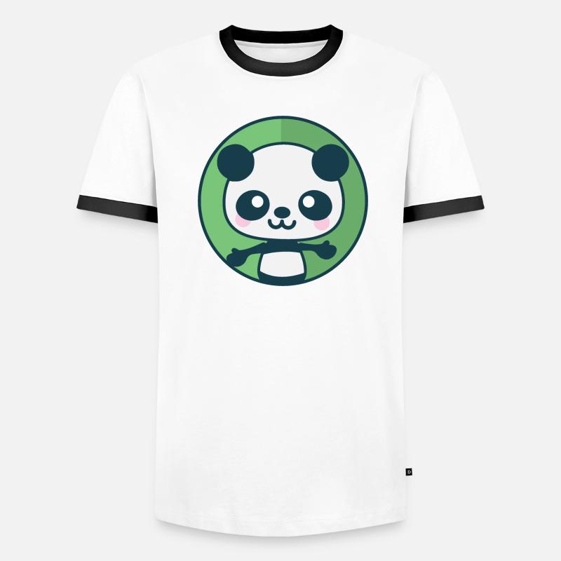 Panda will eine Umarmung Männer Kontrast-T-Shirt