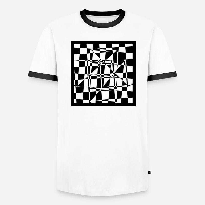 Chessboard modified, on white Men's Ringer Shirt