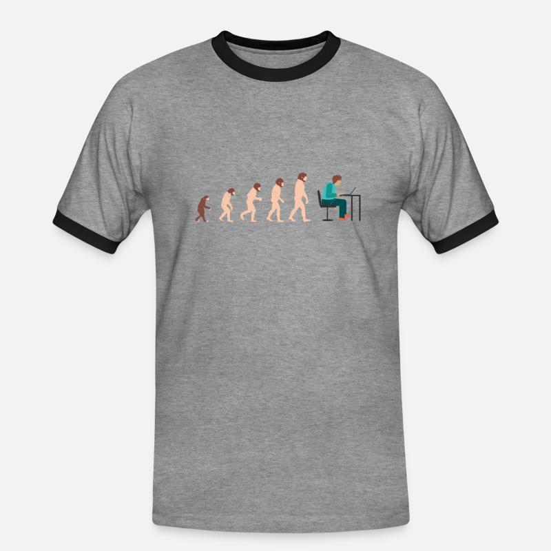 Evolution Developer Programmer Geschenkidee - Männer Kontrast-T-Shirt - Grau meliert/Schwarz