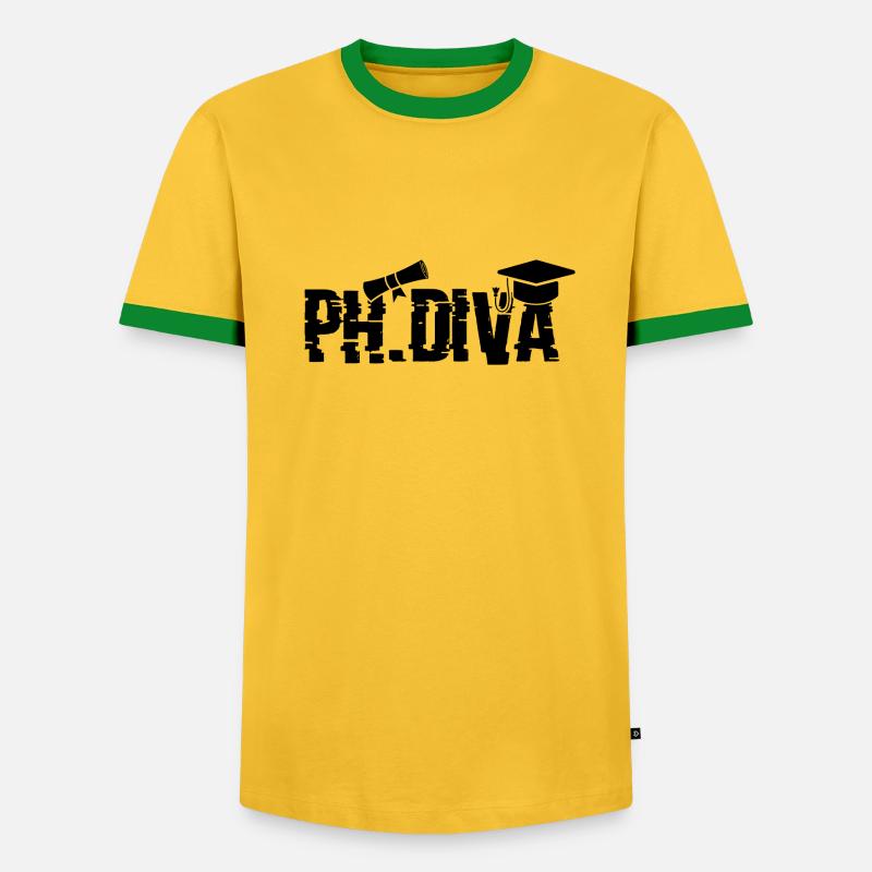 Phd Diva Phdiva Abschluss Geschenk - Männer Kontrast-T-Shirt - Grau meliert/Schwarz