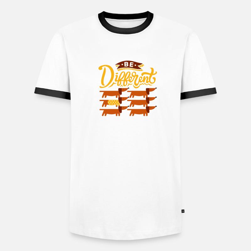 Be Different - Dackel Männer Kontrast-T-Shirt