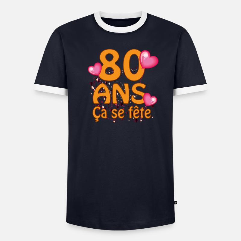 80 ans T-shirt contrasté Homme