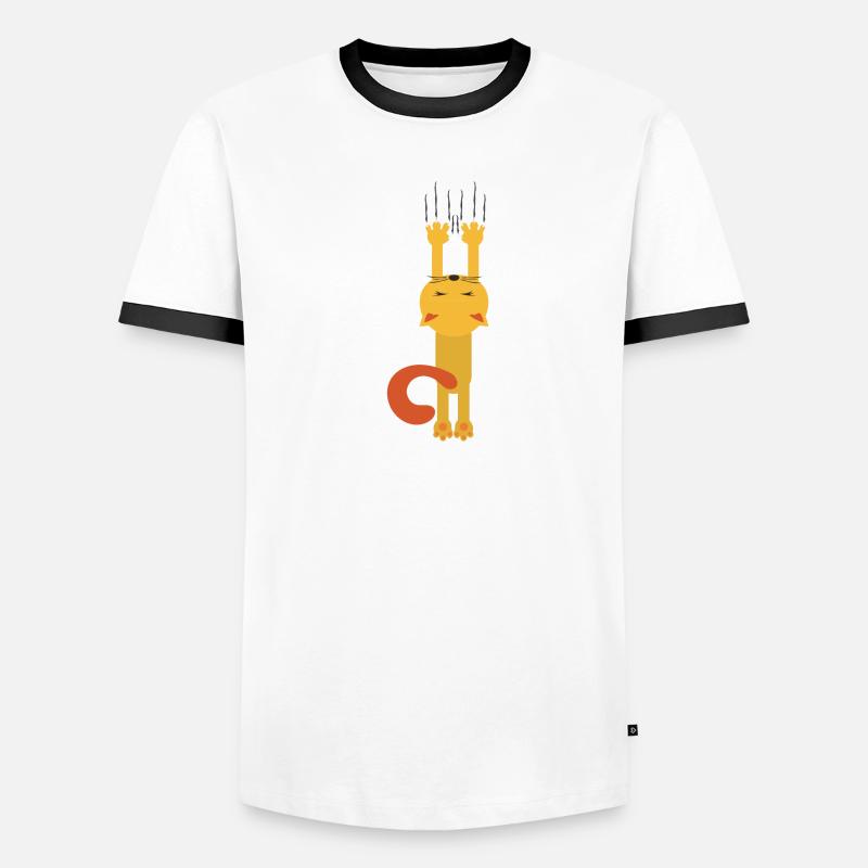 Scratching Kitty Funny Cat Geschenkidee Männer Kontrast-T-Shirt