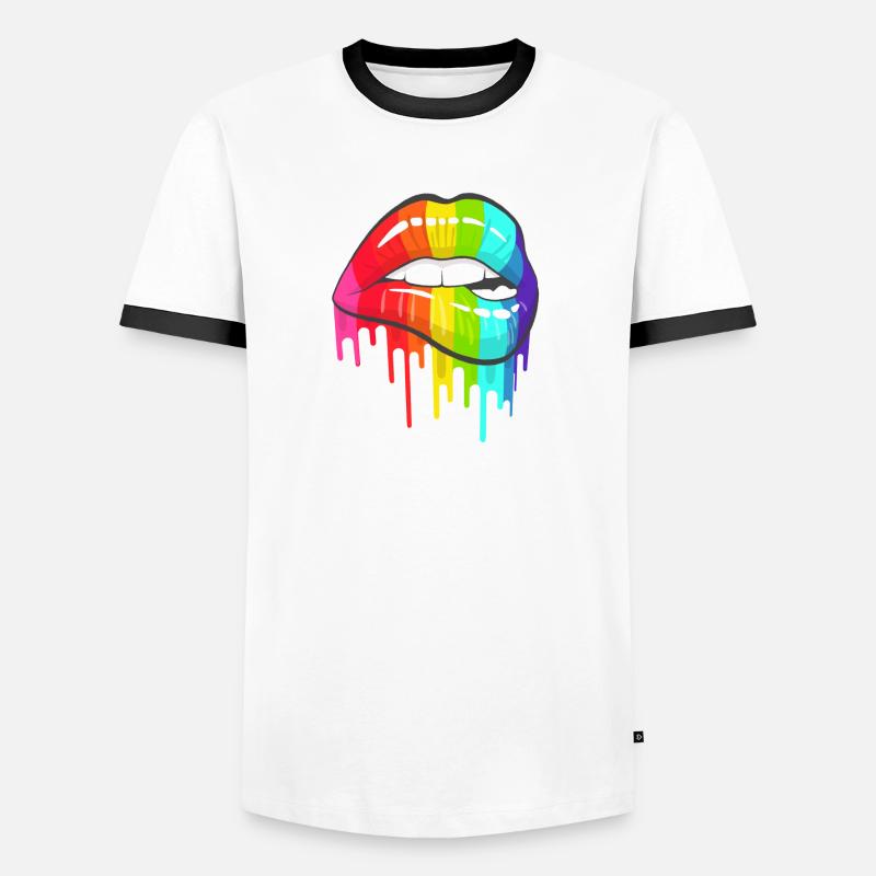 Rainbow Lips Men's Ringer Shirt
