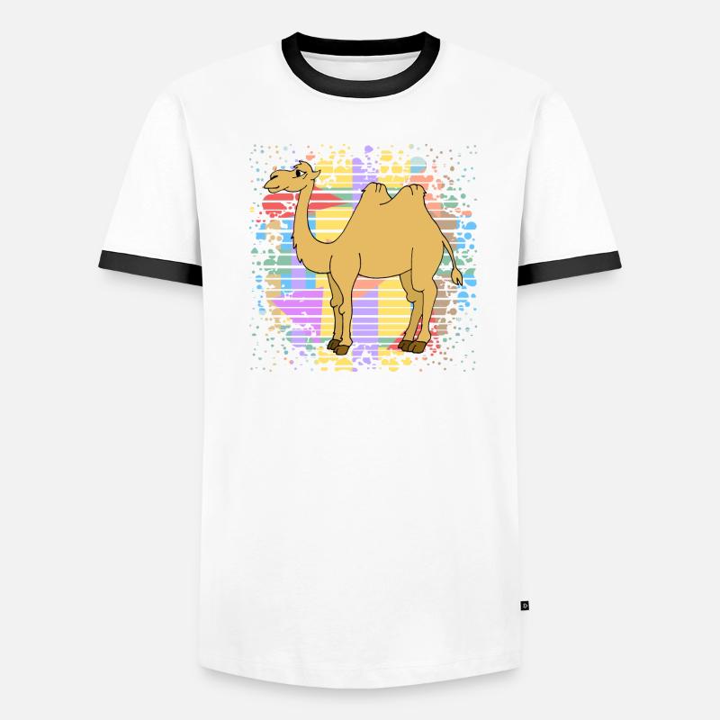 Kamel Männer Kontrast-T-Shirt