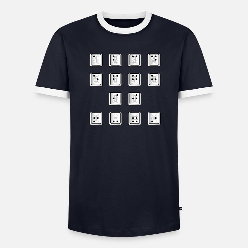 Braille Computer Key Numbers Men's Ringer Shirt