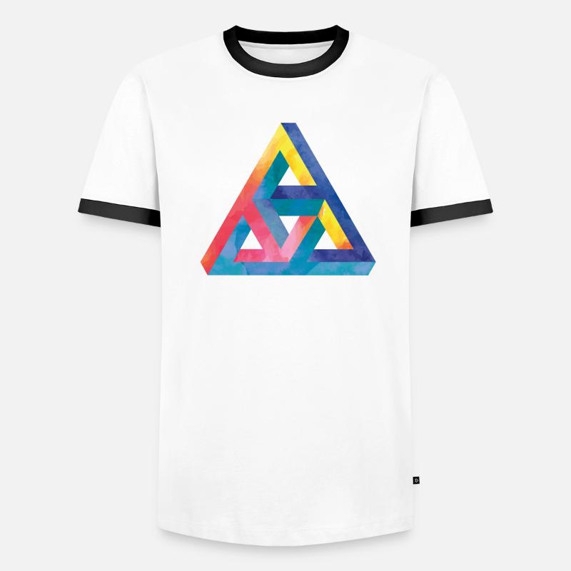 Optical illusion triangle Escher Men's Ringer Shirt