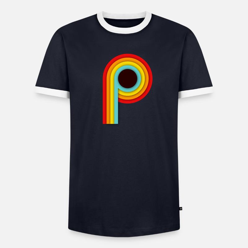 Rayures design rétro P T-shirt contrasté Homme