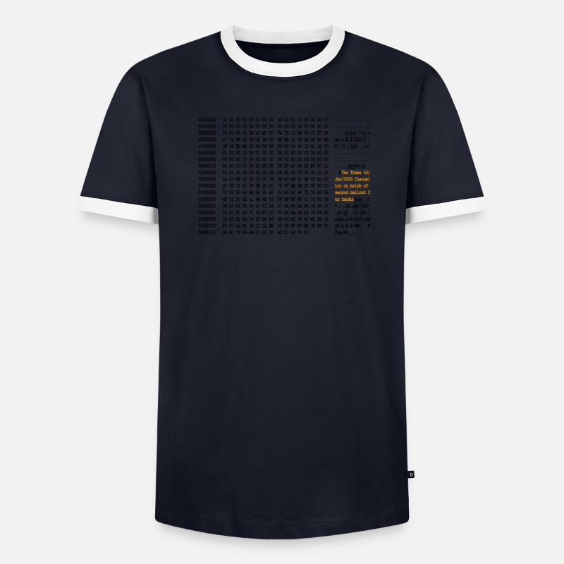 Bitcoin Block 0 Code - Men's Ringer Shirt - undefined