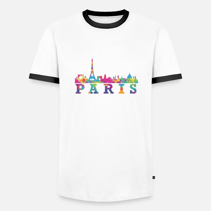 Paris Skyline Impression Souvenir Geschenkidee Männer Kontrast-T-Shirt