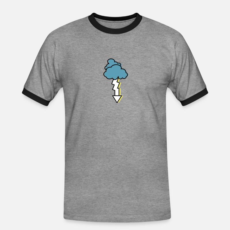 Gewitter - Männer Kontrast-T-Shirt - Grau meliert/Schwarz