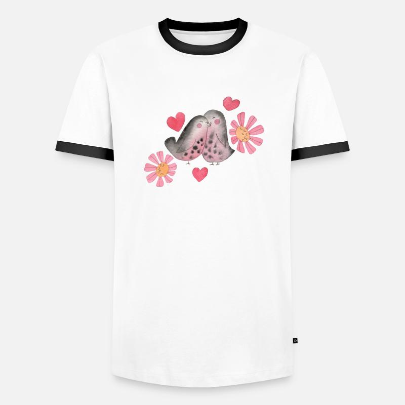 Love Birds Pattern Men's Ringer Shirt