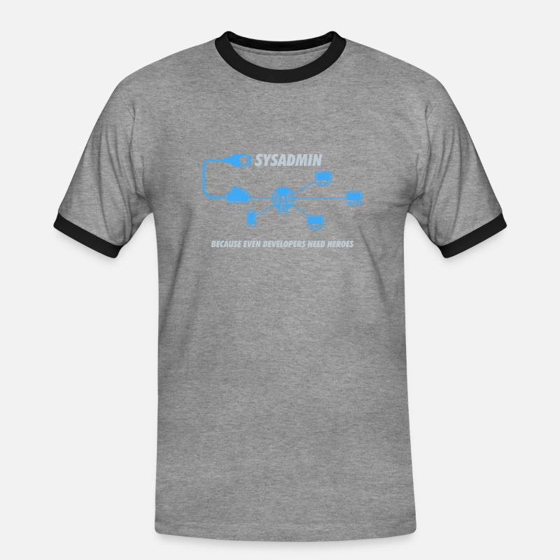 Sysadmin Programming Informatik Geschenk - Männer Kontrast-T-Shirt - Grau meliert/Schwarz