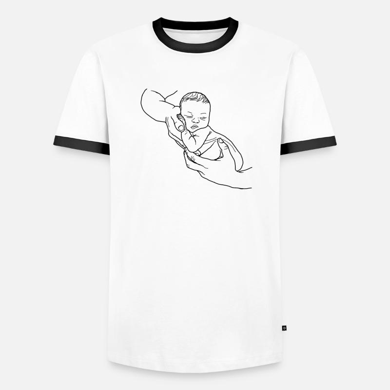 bébé porté dans les mains T-shirt contrasté Homme